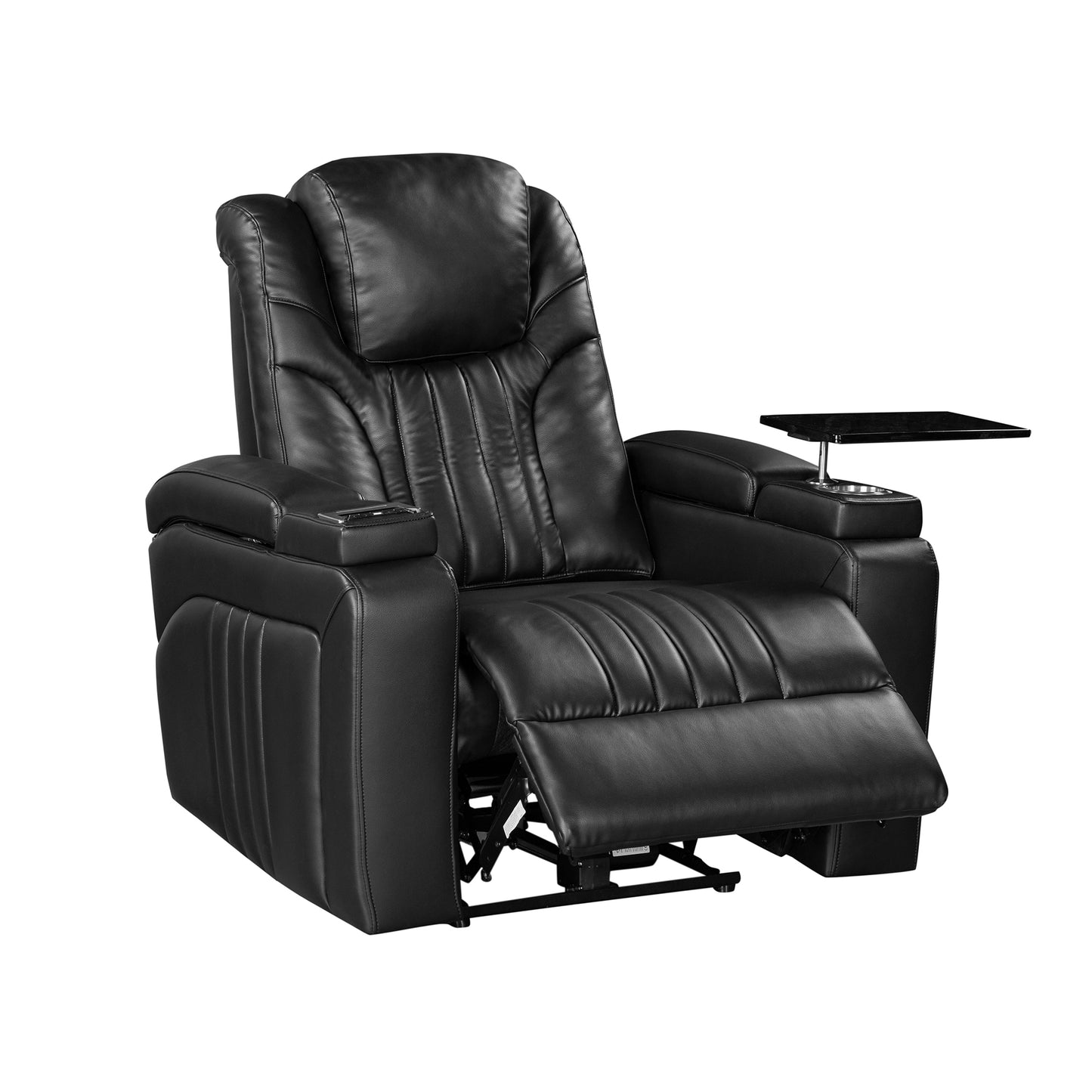 Morris PU Leather Power Recliner - Black