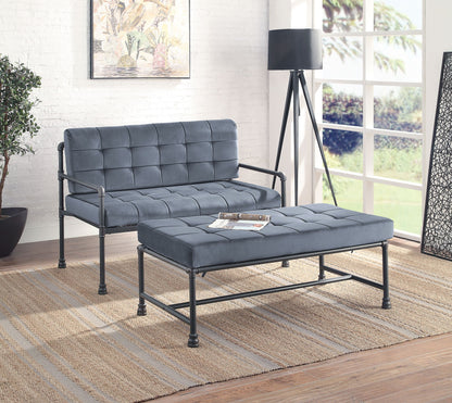 Brantley Velvet Loveseat - Gray