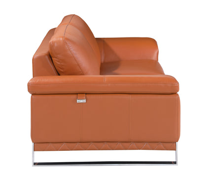 Jessi Top Grain Italian Leather Loveseat - Camel