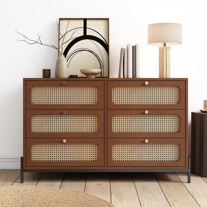 Priya Rattan Storage Cabinet - Walnut