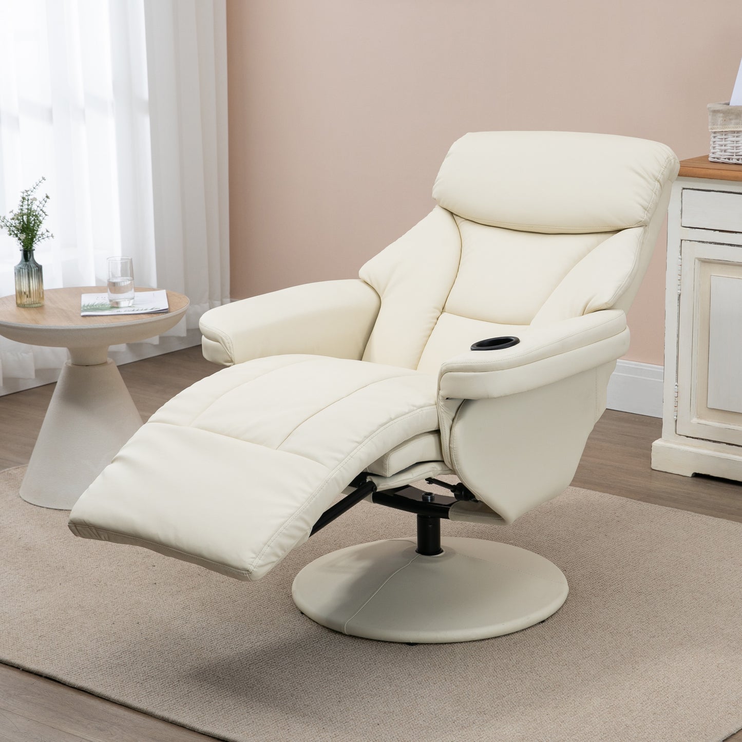 Crawford Swivel Recliner Armchair - Cream