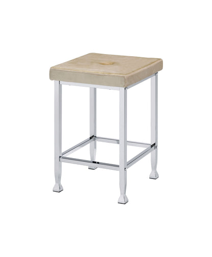 Velvet Chrome Counter High Stool