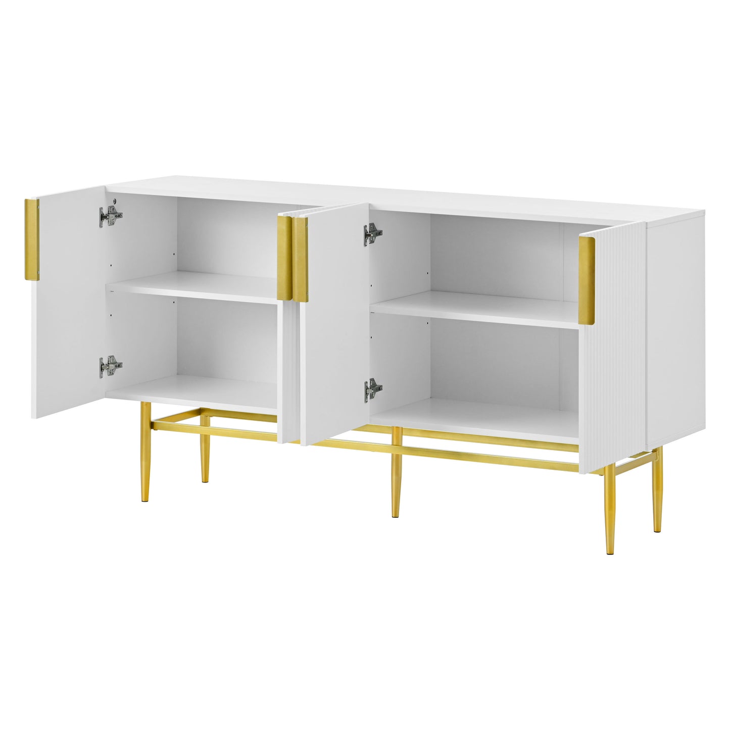 Sylvia Gold Metal Handle Sideboard Buffet - White