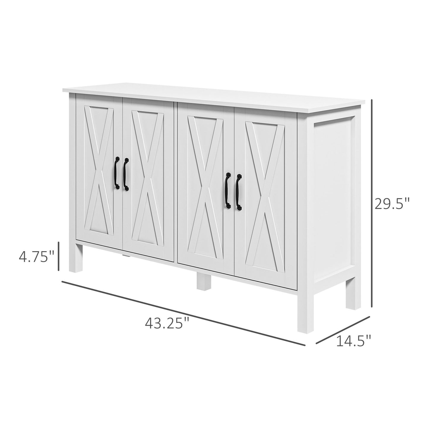 Brent Sideboard Buffet Cabinet - White