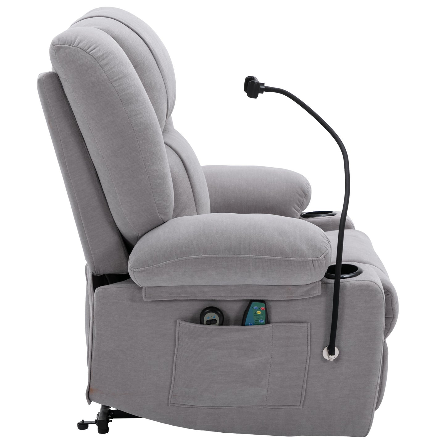 Dawson Power Lift Recliner with Massage - Gray