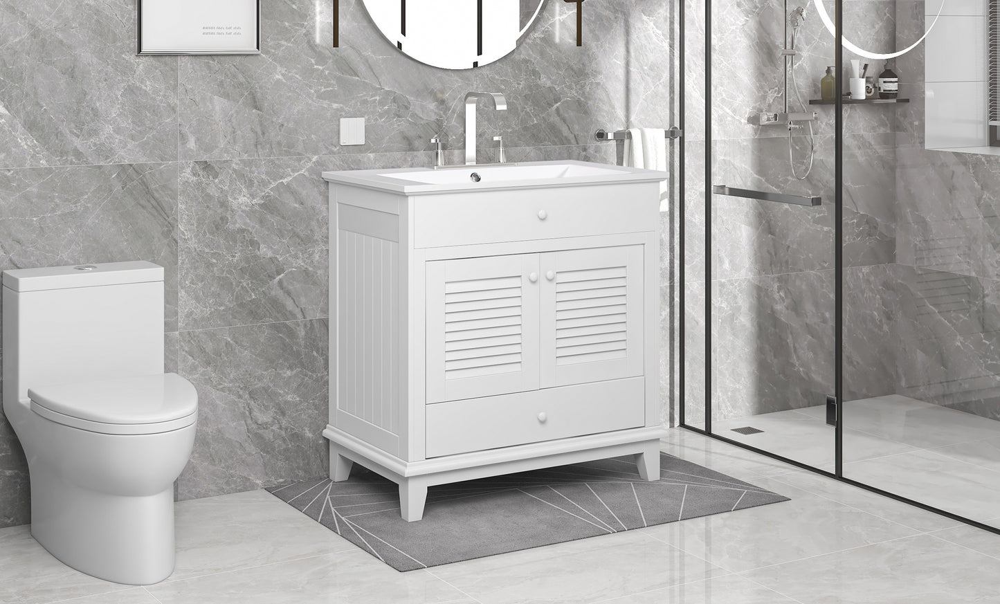 I- Bathroom Vanity - White