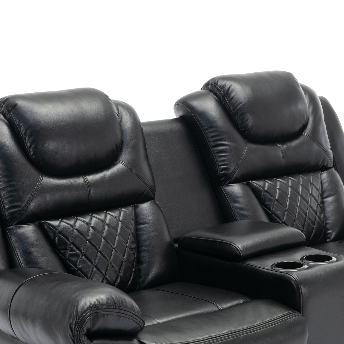 Milo 3 Pieces Recliner Sofa Sets - Black