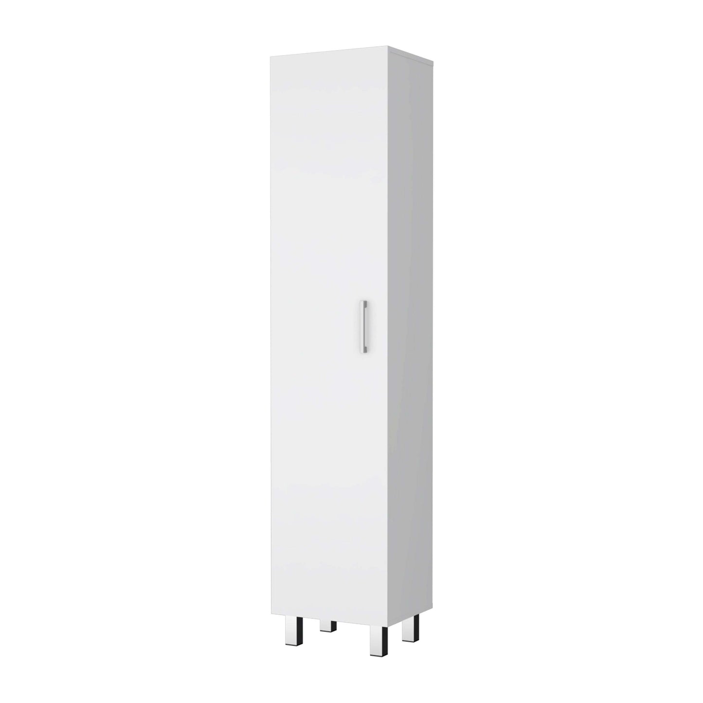 Stephan 1-Door 4-Shelf Tall Storage Cabinet - White