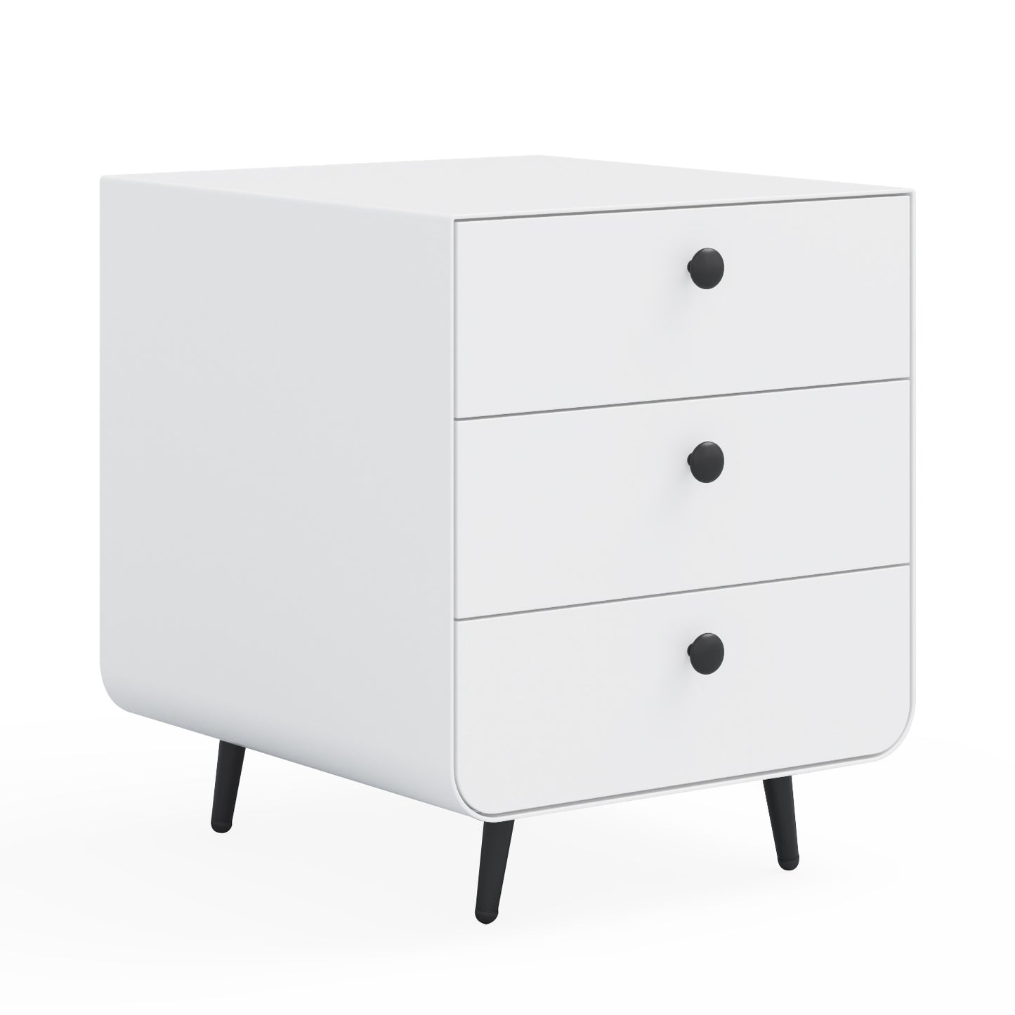 Jif Modern Nightstand With 3 Drawers - White