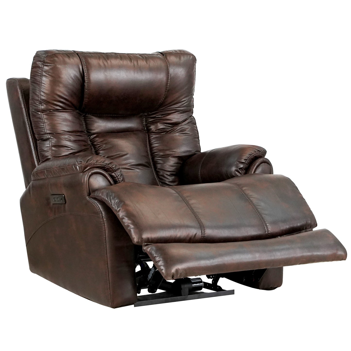 Leather Gel Zero Gravity  Power Recliner -  Brown