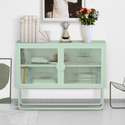 Tempered Glass Cabinet Credenza - Light Green