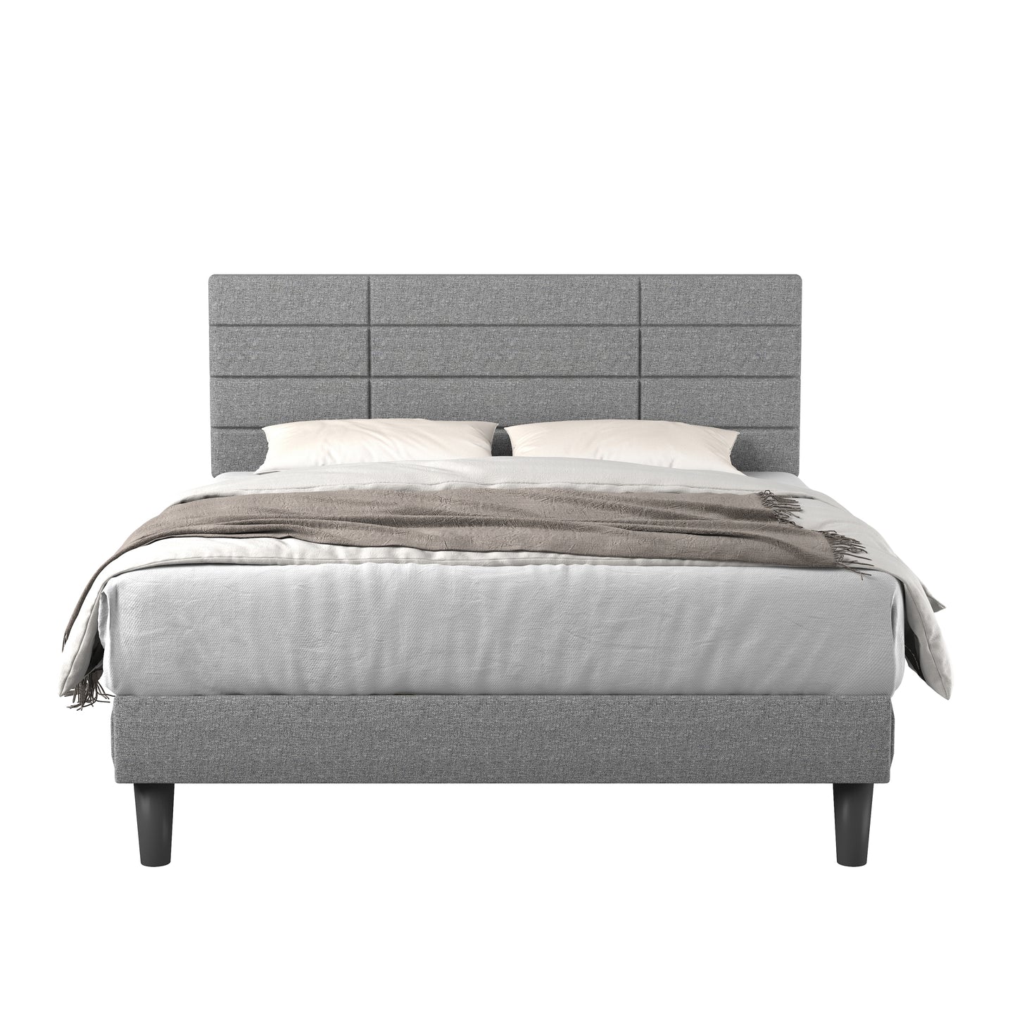 Gore King Size Platform Bed Frame - Light Gray