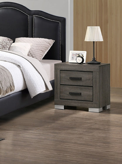 Clancey Wooden Nightstand - Grey