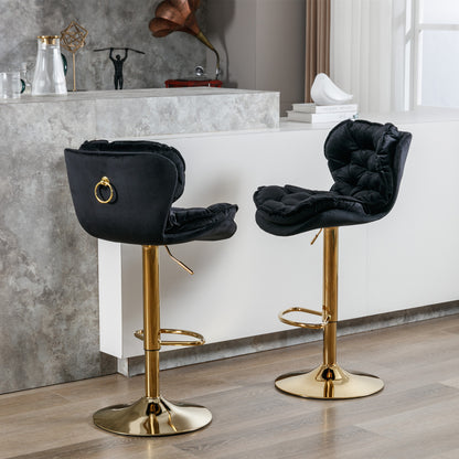 Float Swivel Bar Stools - Black Set of 2