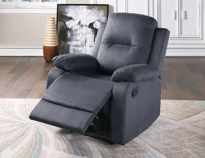 Freda Microfiber Motion Recliner - Ebony