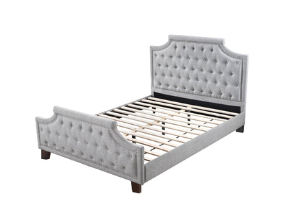 Polyfiber American Traditional Queen Size Bed - Gray