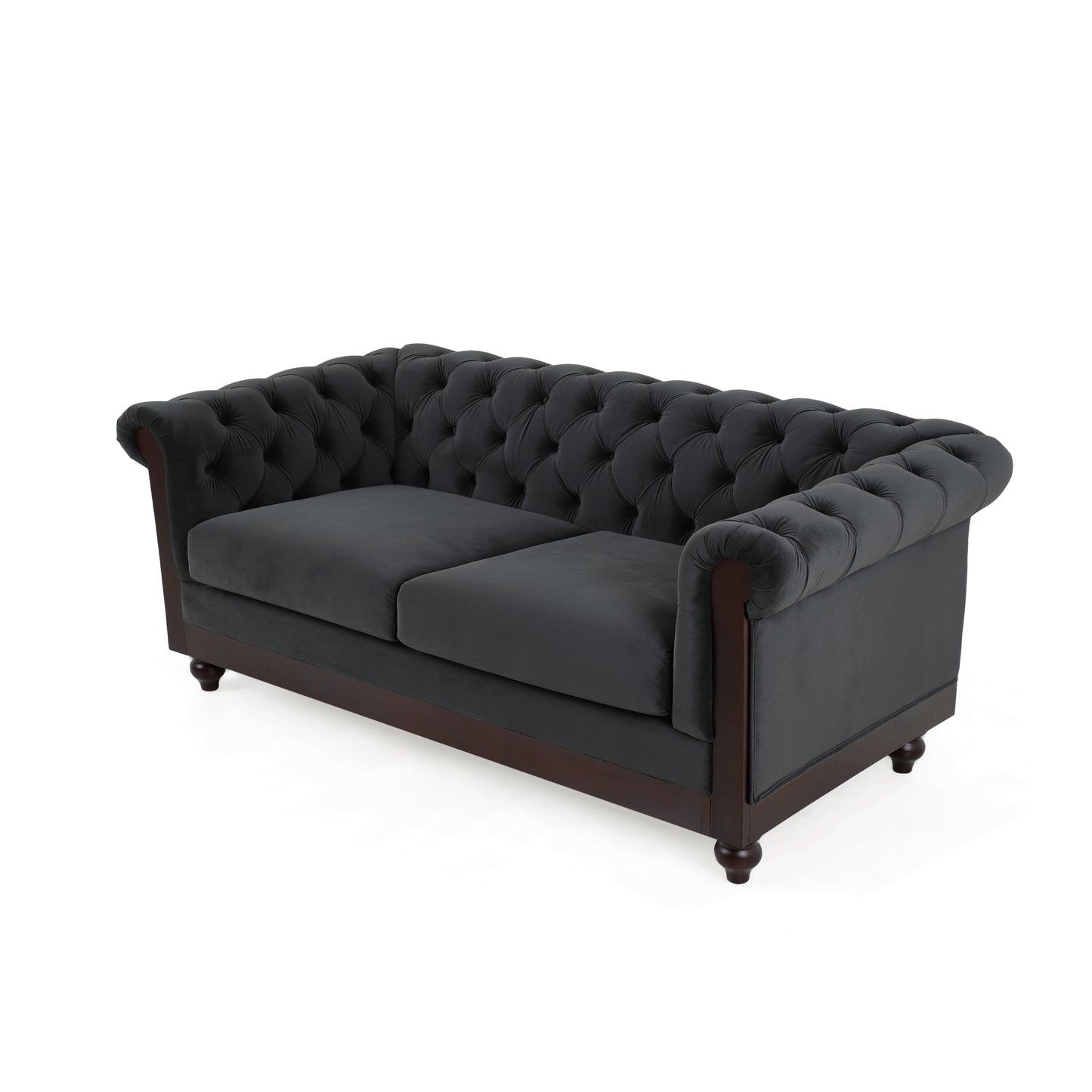 Vivalux Velvet Loveseat Sofa - Dark Gray