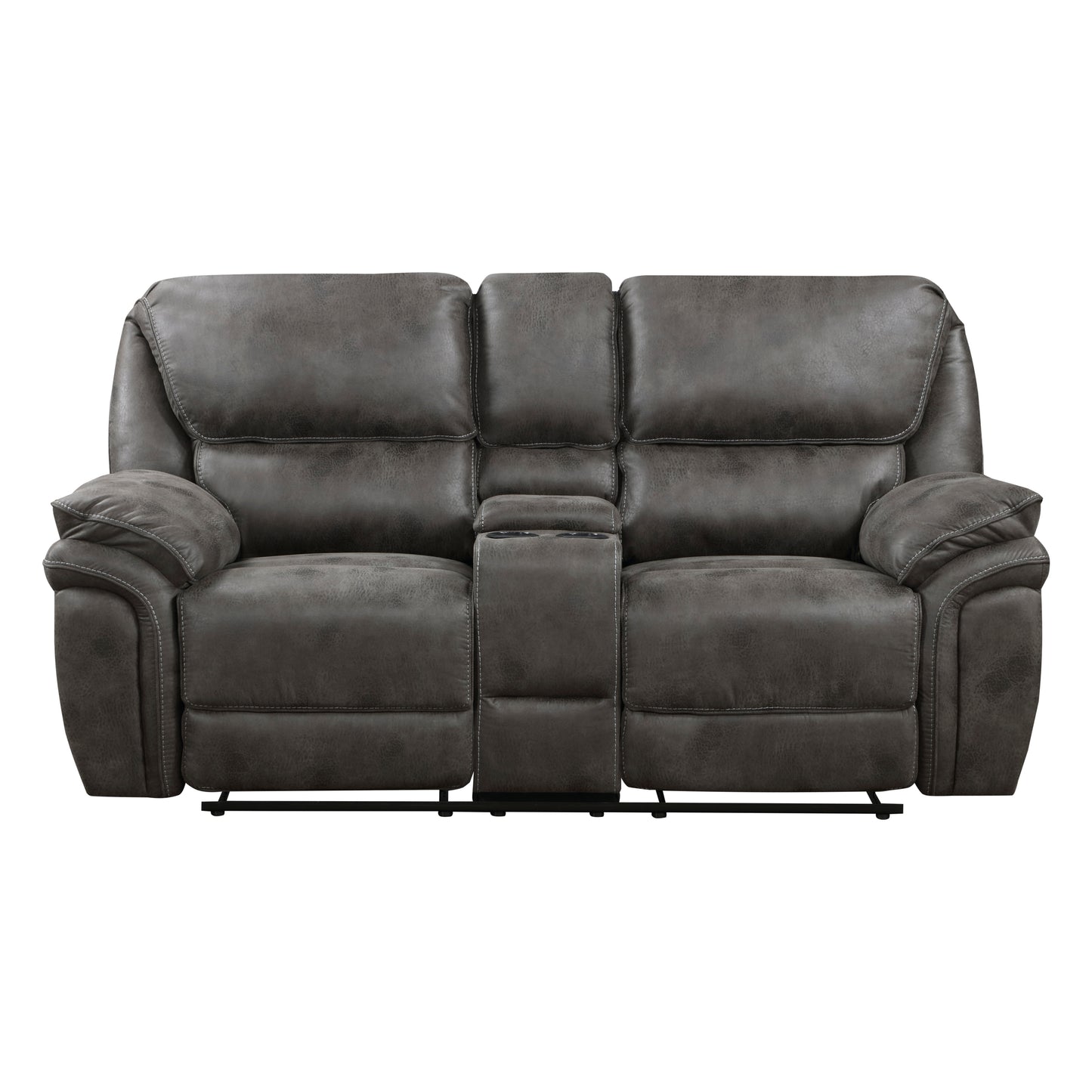 Sasha Reclining Microfiber Loveseat - Gray