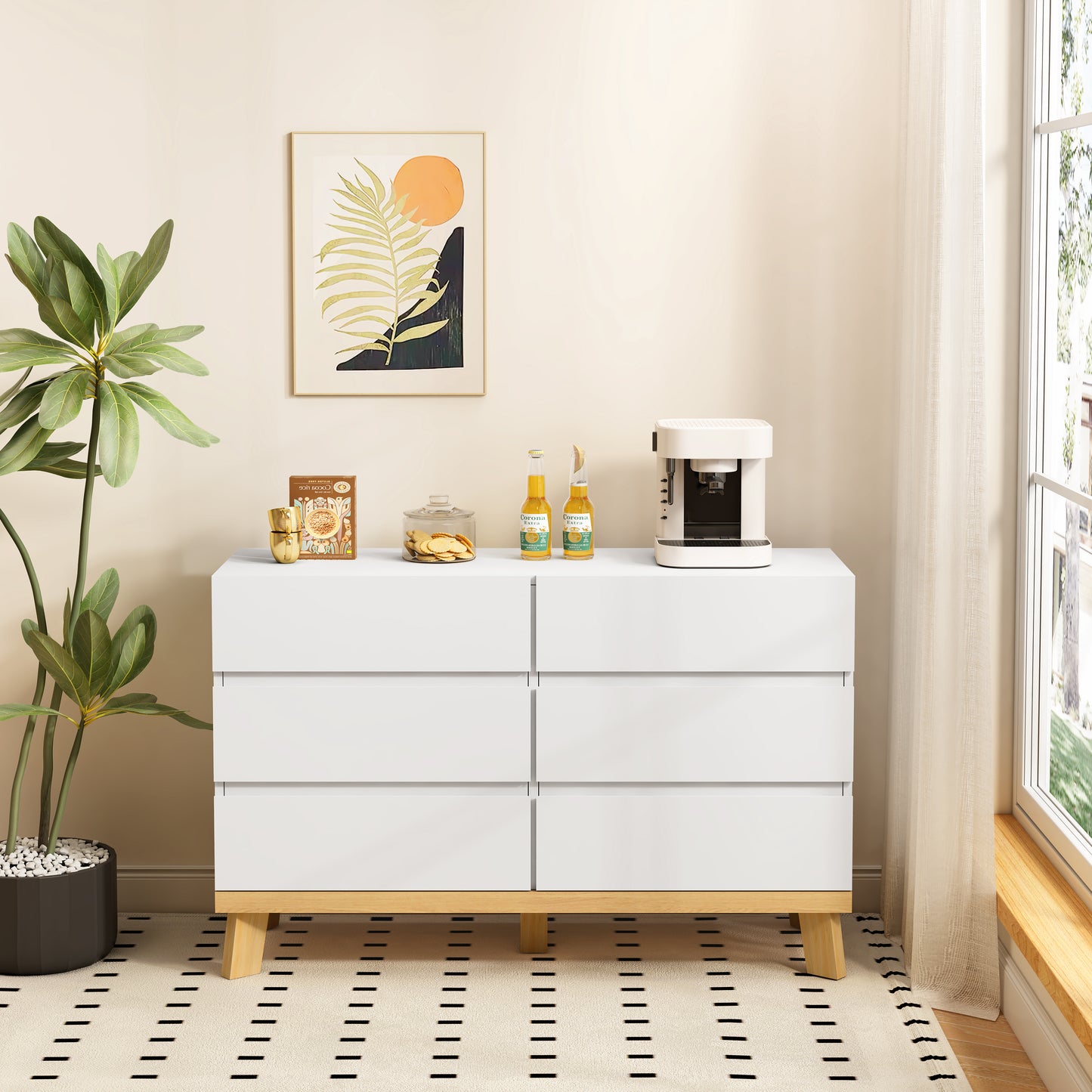 Nao 6-Drawers Storage Cabinet - White