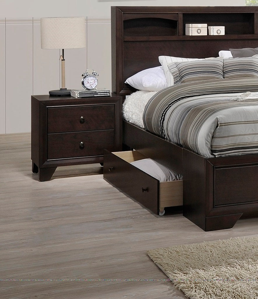 Bella Wooden Nightstand - Brown