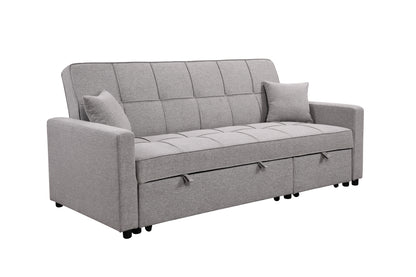 Tena Upholstered Sofa Bed W/Pull Out Bed  - Light Gray