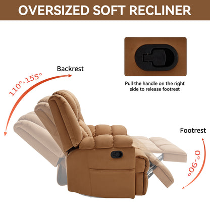 Nash Fabric Manual Recliner Chair - Beige