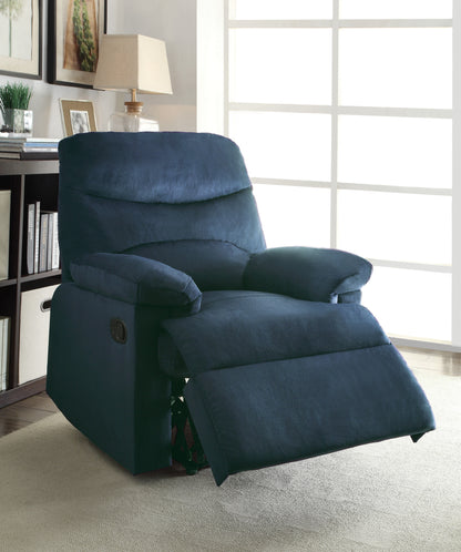 Luciana Recliner with Pillow Top Arm - Blue