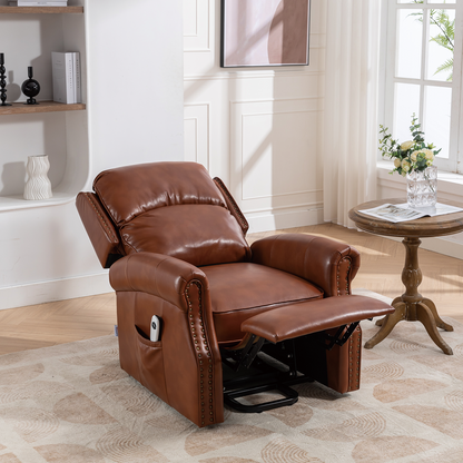 Emery Electric Power Recliner Chair - Caramel