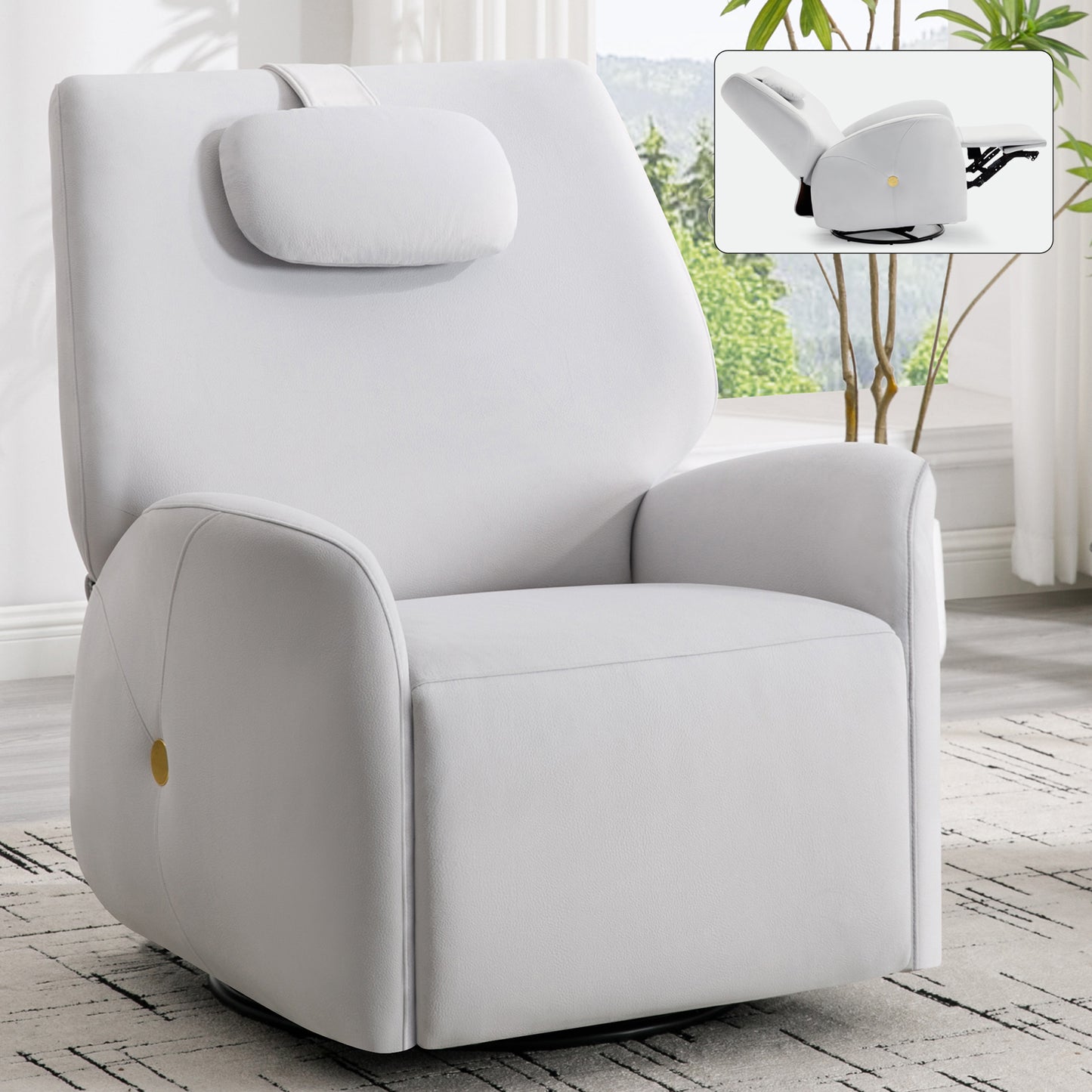 Bryce Power Recliner Chair with Lumbar and Neck Support - Beige