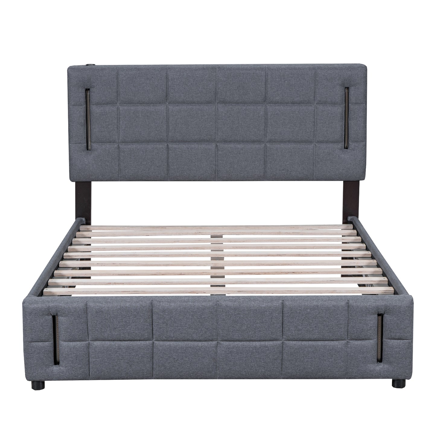 Ps Queen Size Storage Bed w Hydraulic System - Gray