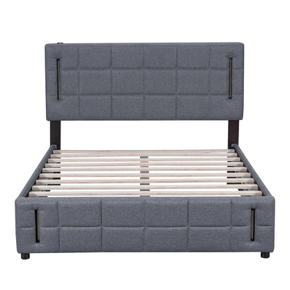 Ps Queen Size Storage Bed w Hydraulic System - Gray