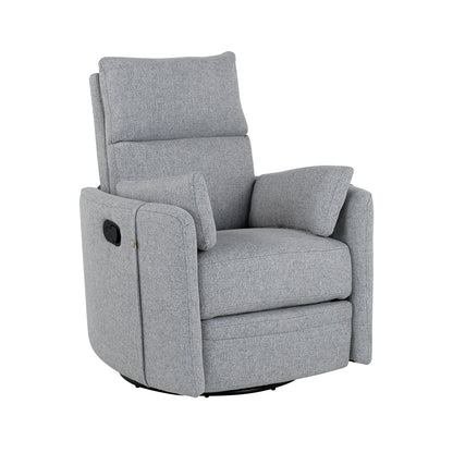 Niki Upholstered Swivel Recliner - Dark Grey