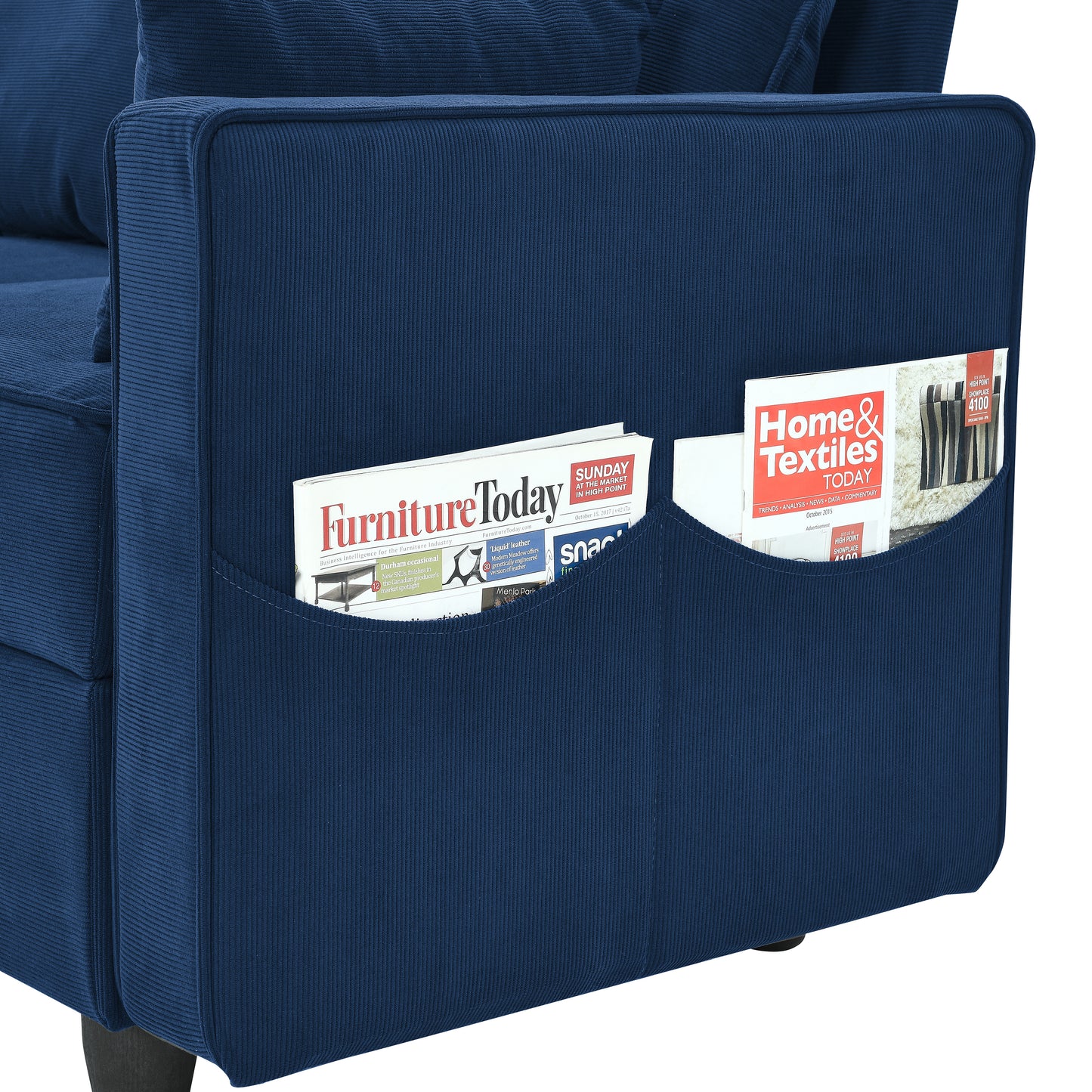 Temo Modular Velvet Sectional Sofa Set - Navy Blue