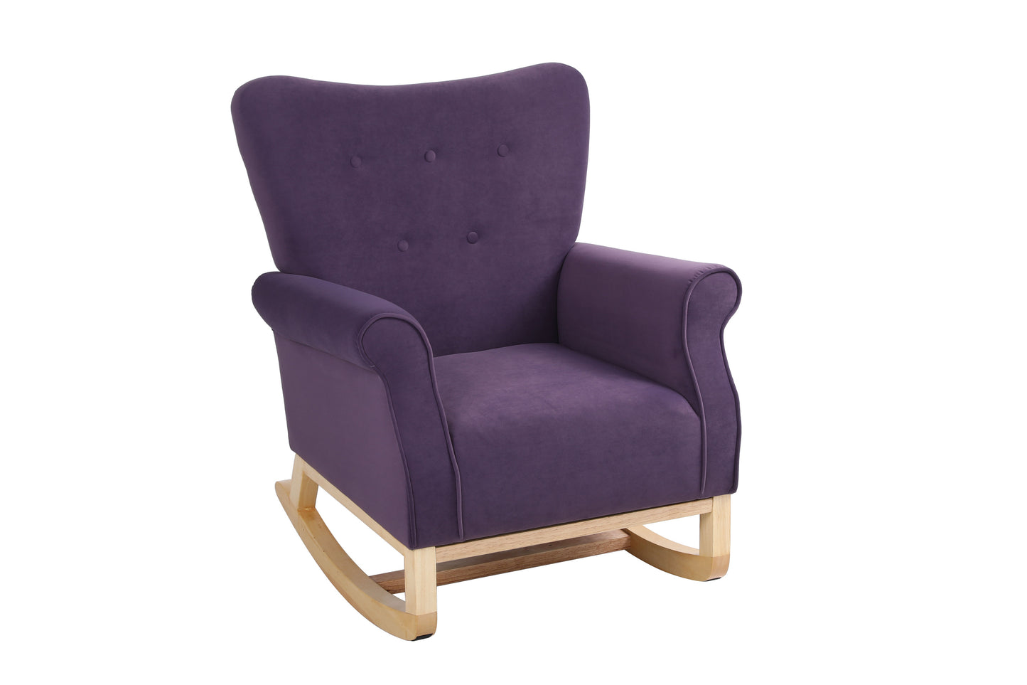 Jarvis Velvet Rocking Chair - Purple