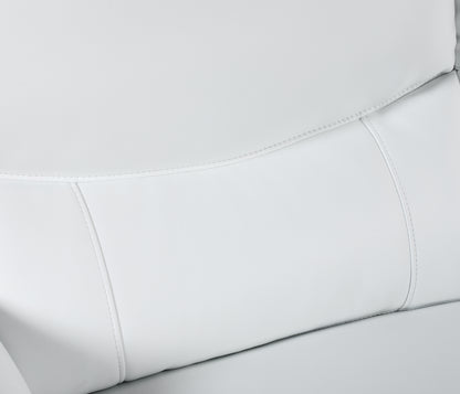 Harvey Genuine Leather Loveseat - White