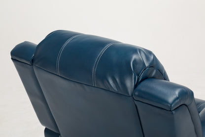 Charlotte Leather Gel Recliner - Navy Blue