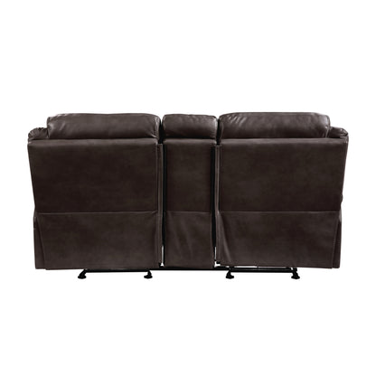 Asa Glider Recliner Loveseat w/ Storage - Dark Brown