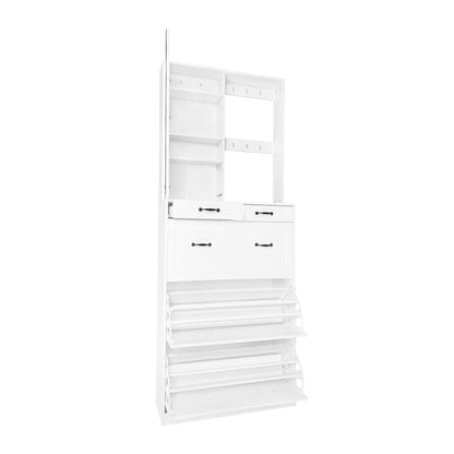 Macer Multi-functional Shoe Cabinet - White