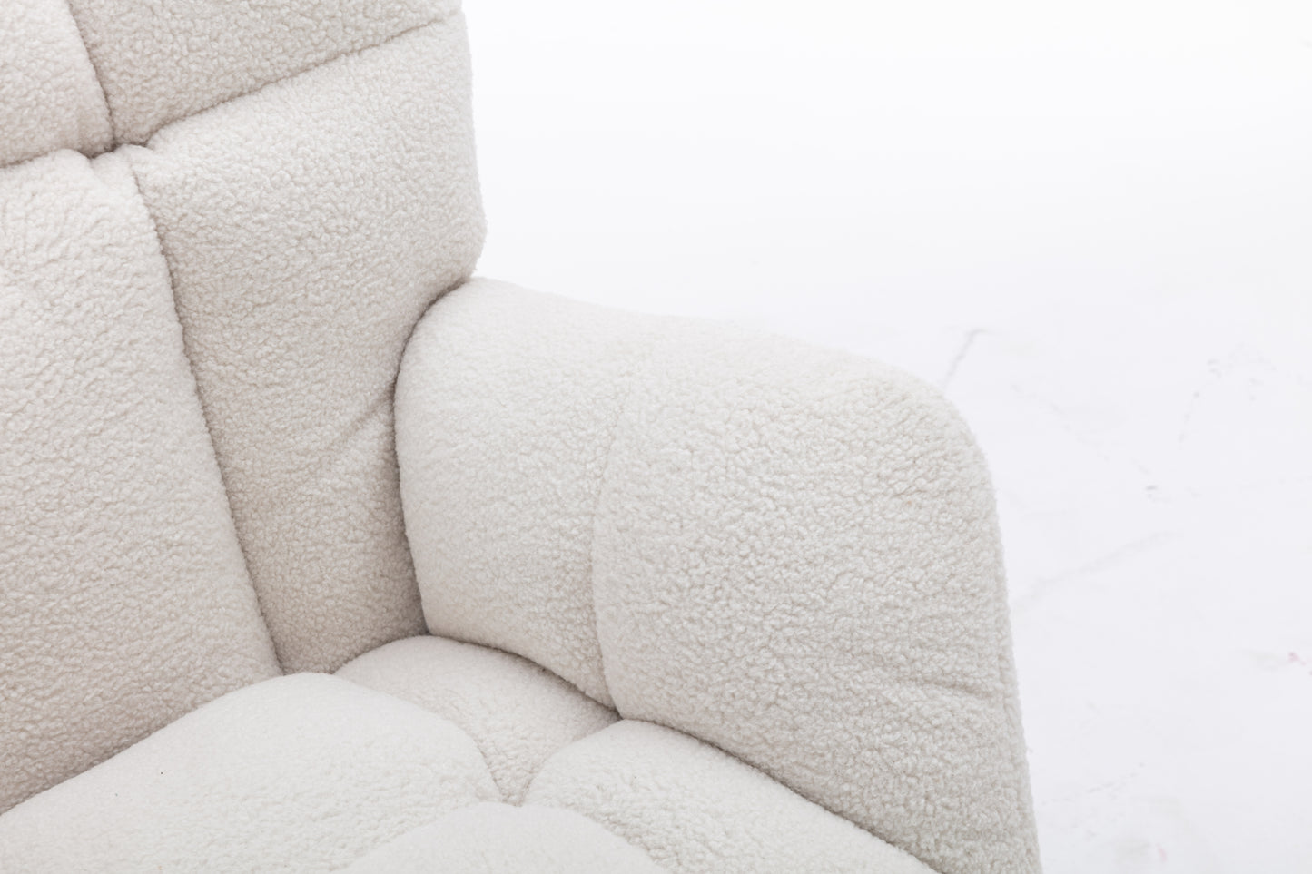 Noble Wool Fabric Upholstered Rocking Chair - White