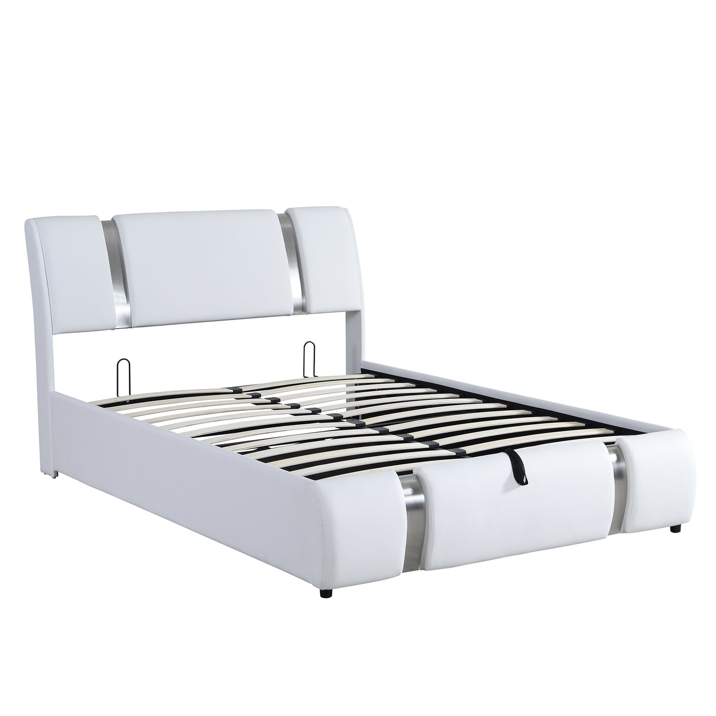 Quillon Full Size Storage Platform Bed w Hydraulic System - White