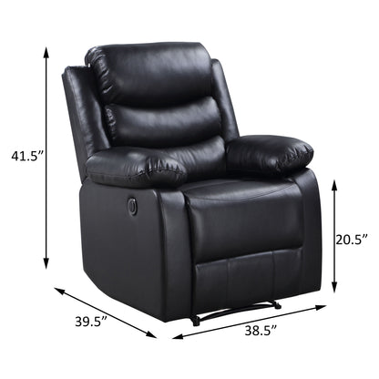 Kingston Power Recliner with Pillow Top Arms - Black