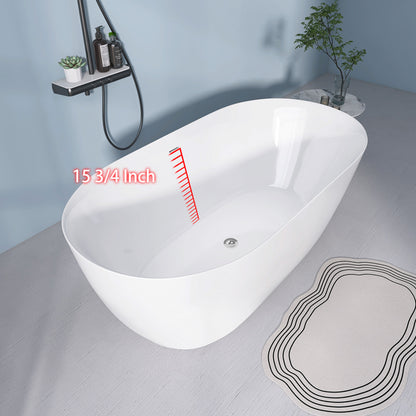 Nuvo 51" Acrylic Free Standing Oval Shape Soaking Tub - Gloss White