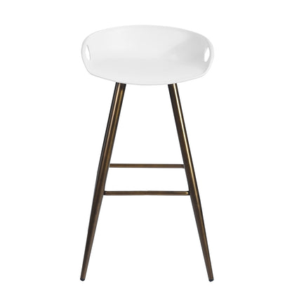 Bak Bar & Counter Stool - White & Gold Set of 2