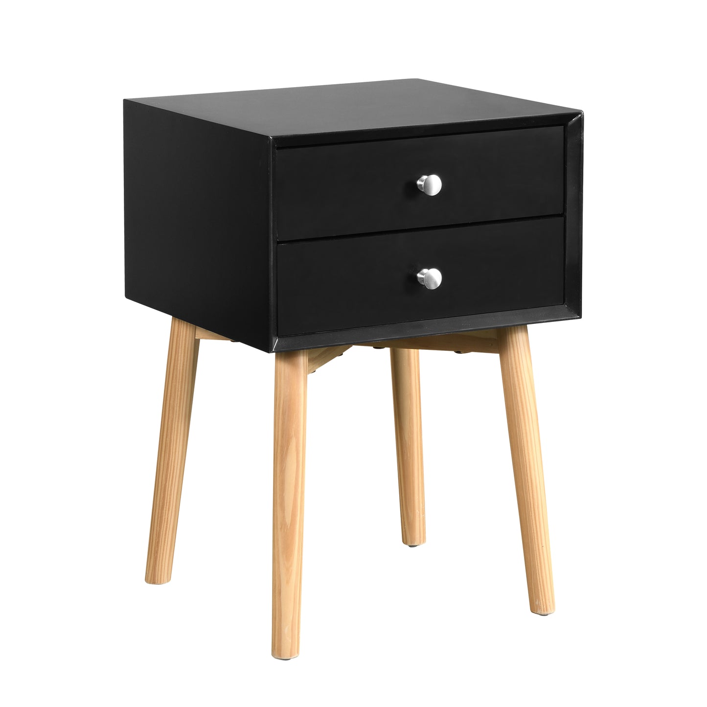 Tim Nightstand 2-Drawers - Black