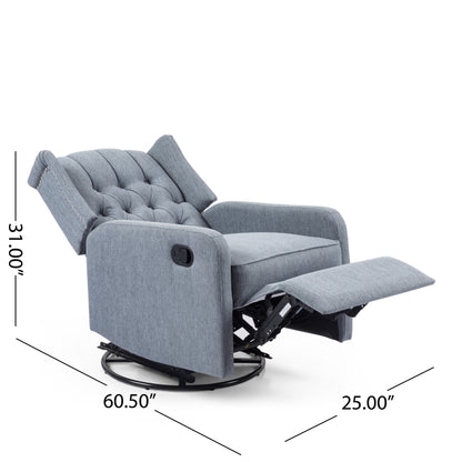 Mylo Manual Recliner Chair with 360-Degree Swivel - Charcoal