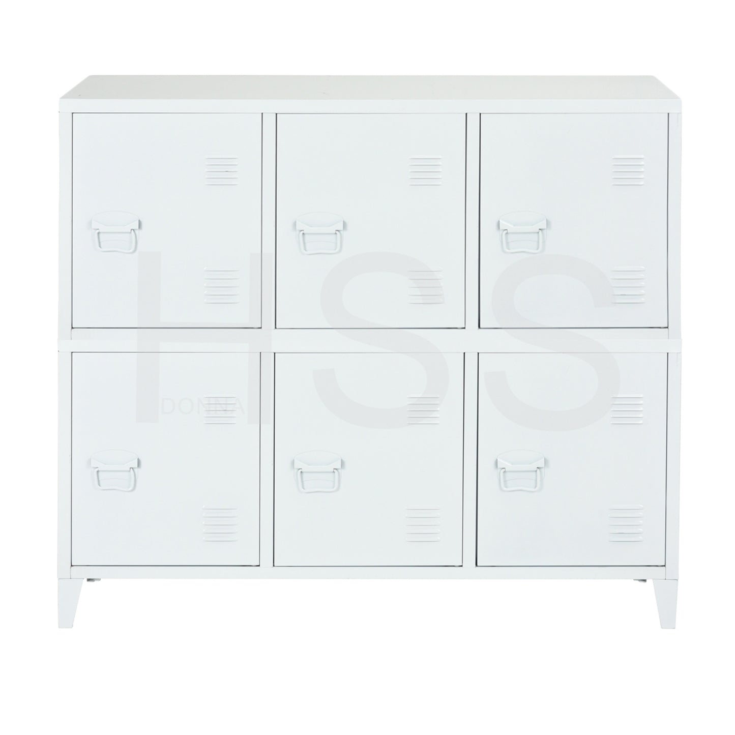 Industrial Metal Side Panel Storage Cabinet - White