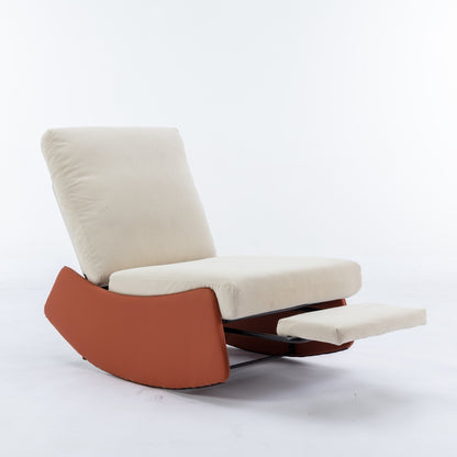 Stella Modern Rocking Chair Recliner - Orange+Beige