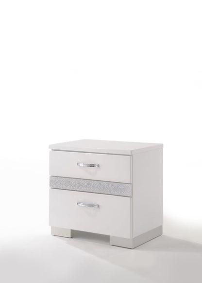 Naima II High Gloss Nightstand - White