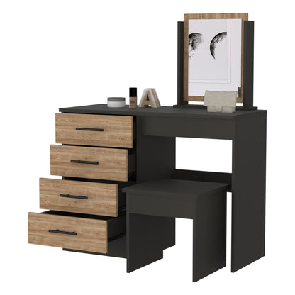 Nana Makeup Vanity with Stool - Black