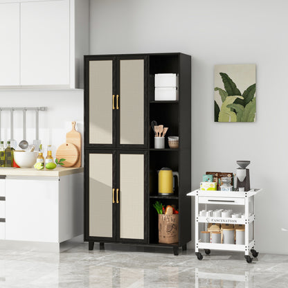 Acuna II 4 Door Storage Cabinet - Black